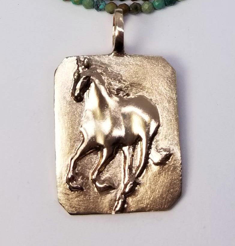 Freisian Horse Galloping Medallion - Tempi Design Studio