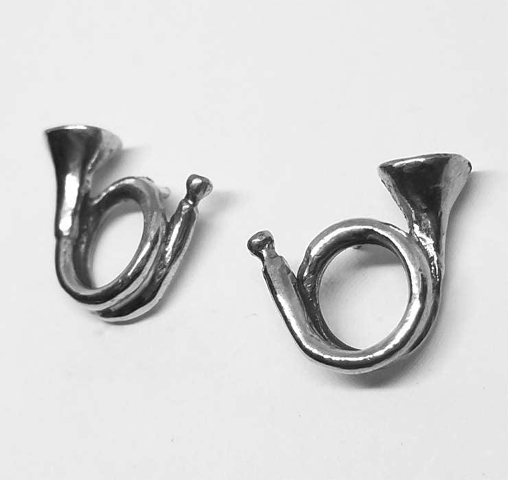 French Horn Stud Earrings - Tempi Design Studio