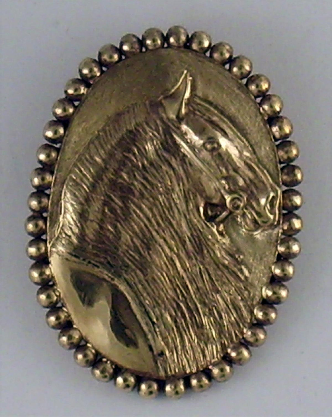 Friesian Horse Brooch/ Slide with Beaded Edge Large - Tempi Design Studio