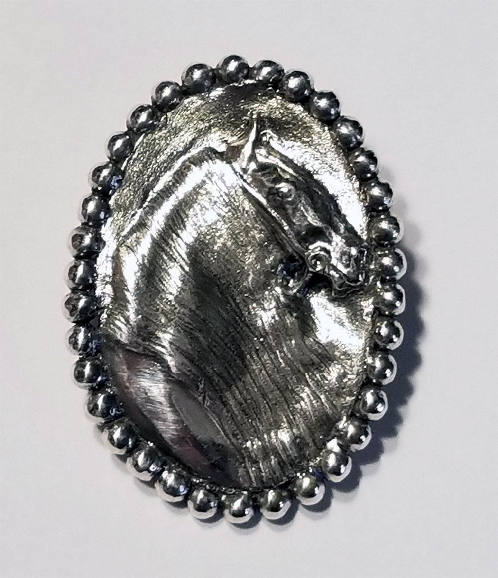 Friesian Horse Brooch/ Slide with Beaded Edge Medium