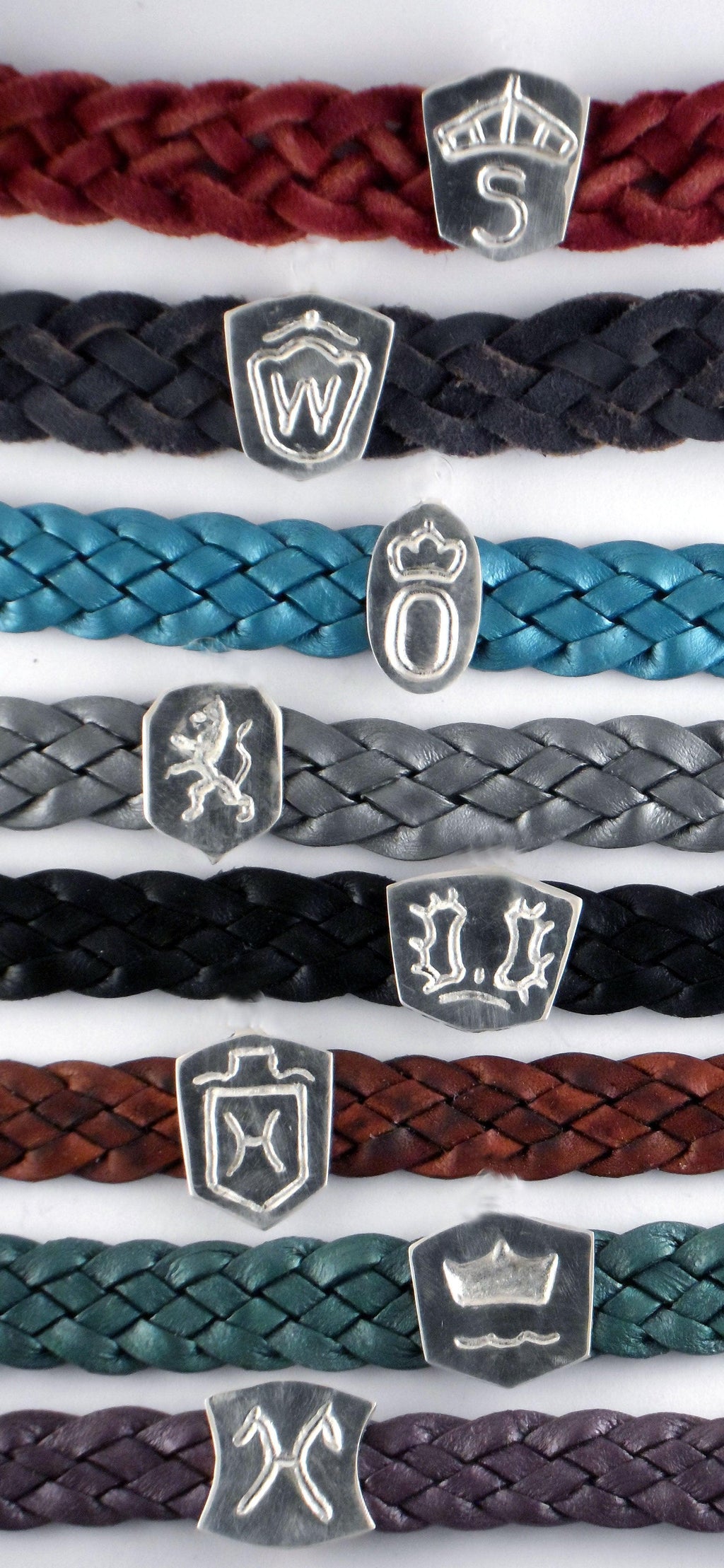 Horse Breed Logo Charm on Woven Leather Bracelet
