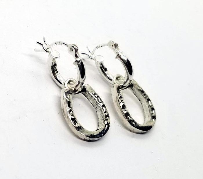 Horse Shoe Charm on Petite Hoop Earrings - Tempi Design Studio