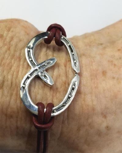 Horse Shoe Heart Leather Bracelet - Tempi Design Studio