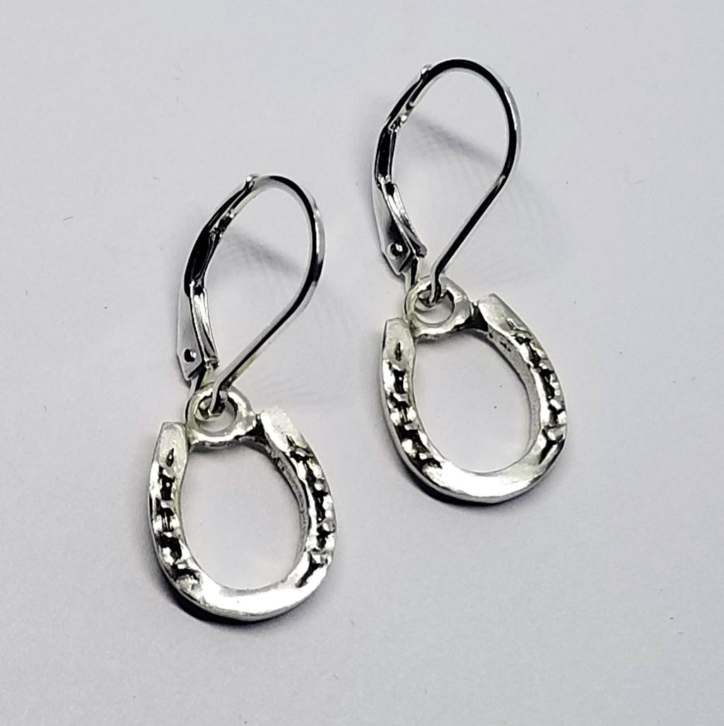 Horse Shoe Lever Back Earrings