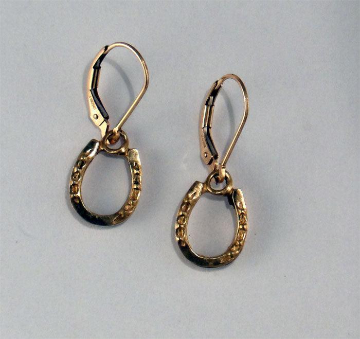 Horse Shoe Lever Back Earrings - Tempi Design Studio