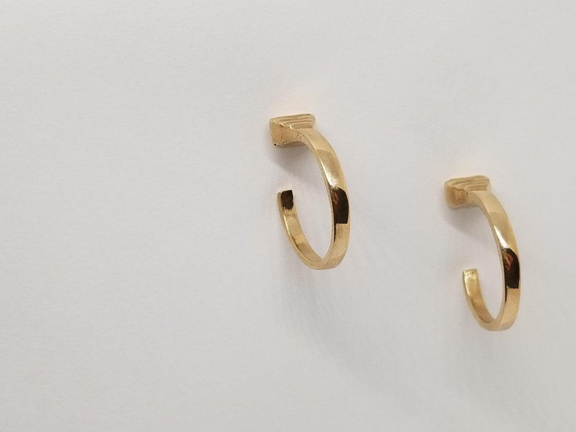 Horse Shoe Nail Hoop Earrings - Tempi Design Studio