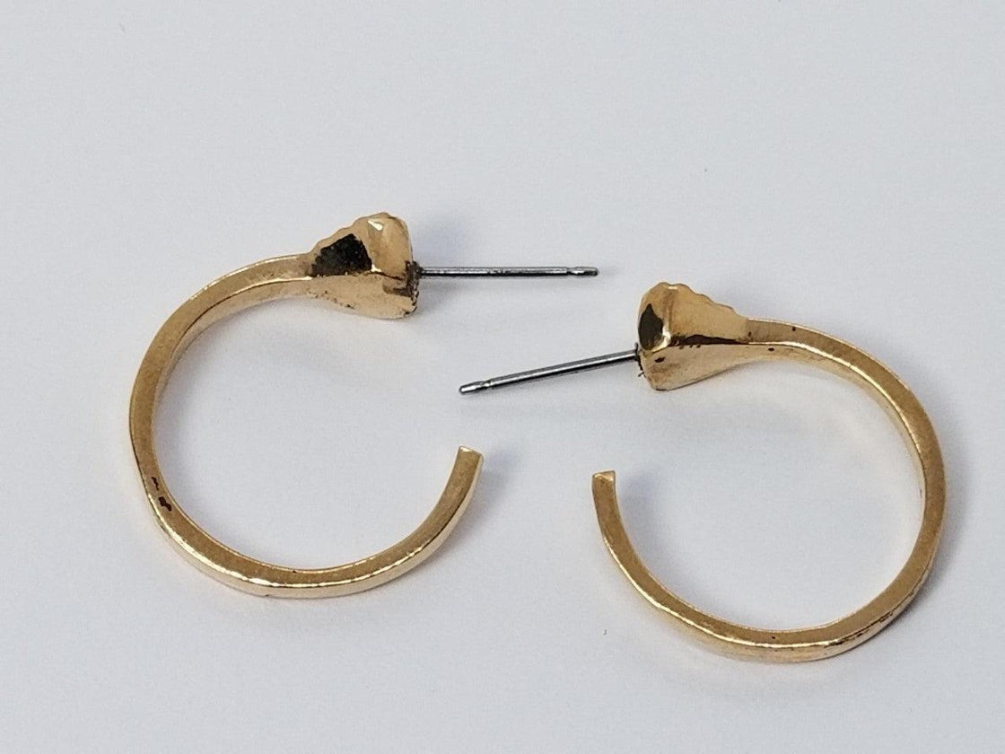 Horse Shoe Nail Hoop Earrings - Tempi Design Studio