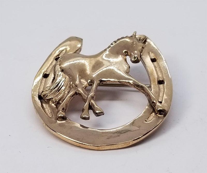 Horse Shoe with Half Pass Horse Brooch - Tempi Design Studio