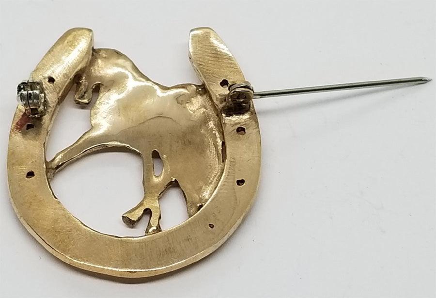 Horse Shoe with Half Pass Horse Brooch - Tempi Design Studio