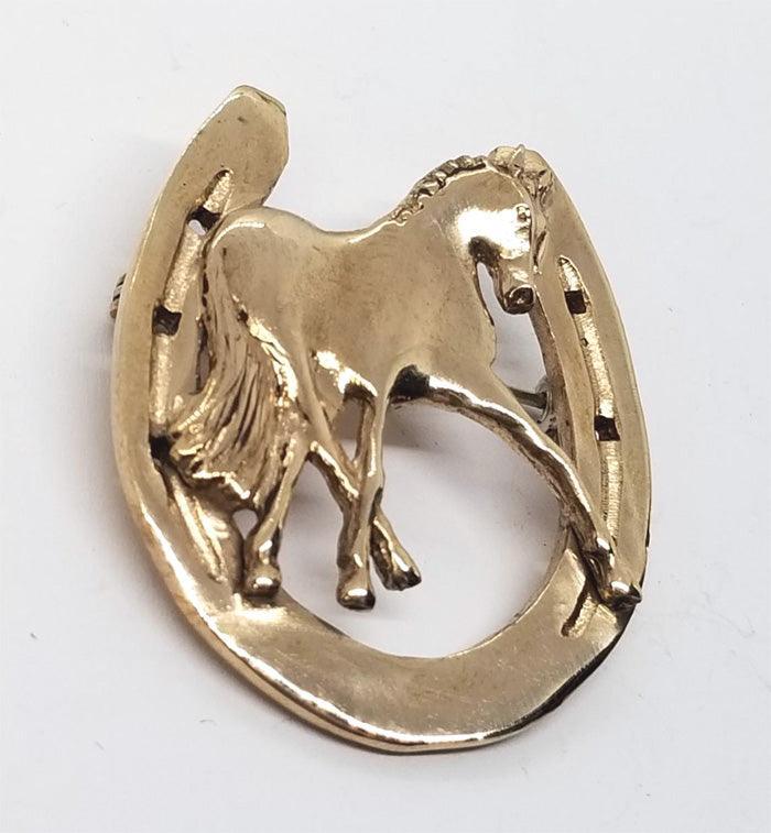 Horse Shoe with Half Pass Horse Brooch - Tempi Design Studio