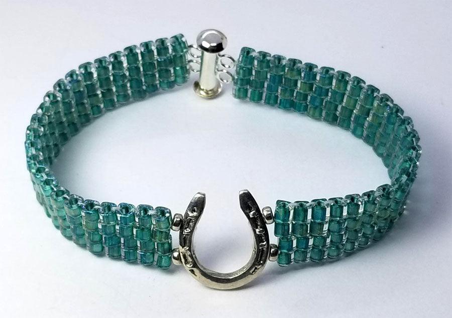 Horseshoe Bracelet on Woven Beads - Tempi Design Studio
