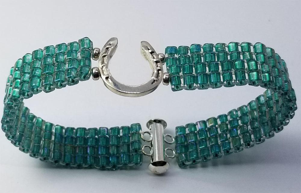 Horseshoe Bracelet on Woven Beads - Tempi Design Studio