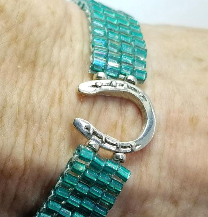 Horseshoe Bracelet on Woven Beads - Tempi Design Studio