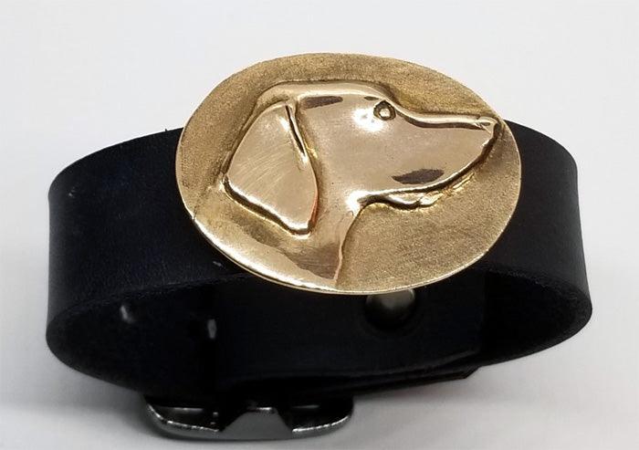 Hound Dog Slide on Leather Cuff Bracelet - Tempi Design Studio