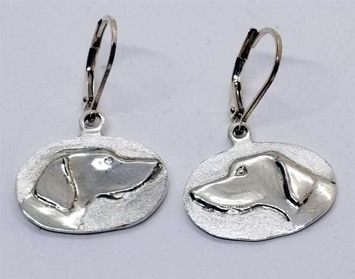 Hound  Lever Back OR Hound Stud Earrings, Small or Petite