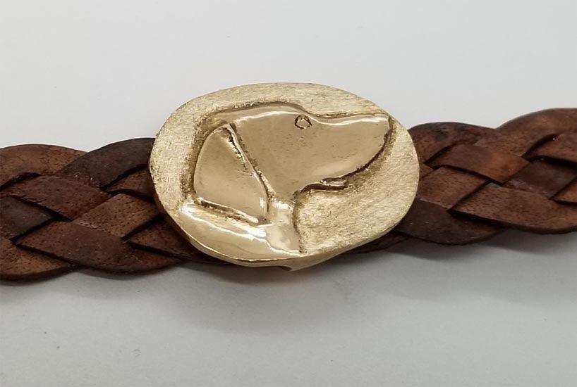 Hound Slide on 5 Strand Leather Bracelet