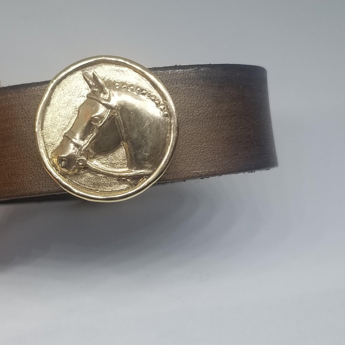 Hunter Horse on Leather Cuff Bracelet - Tempi Design Studio