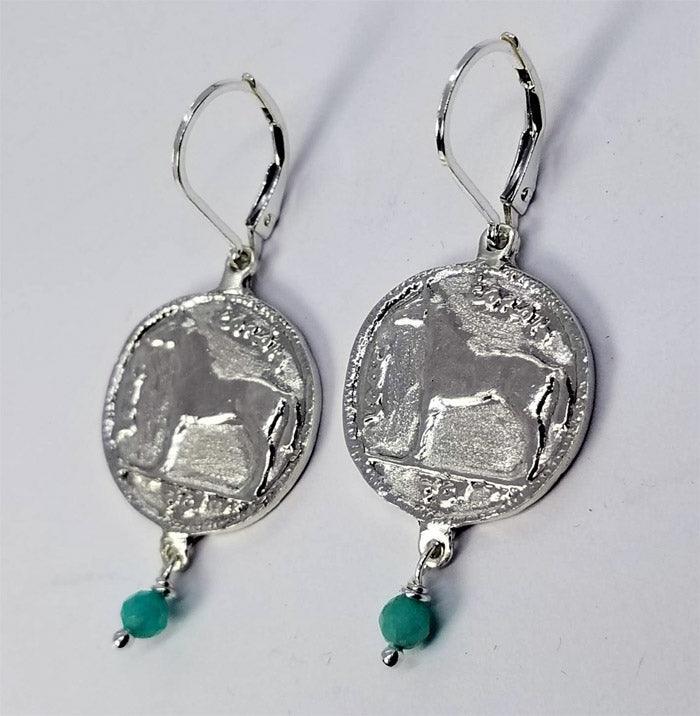 Irish Coin Lever Back Earrings