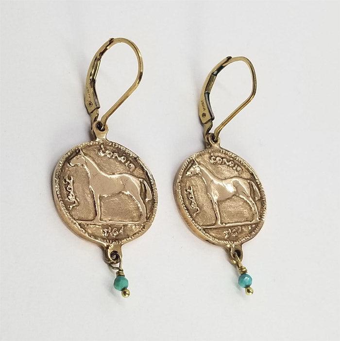 Irish Coin Lever Back Earrings - Tempi Design Studio