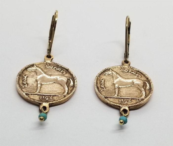 Irish Coin Lever Back Earrings - Tempi Design Studio