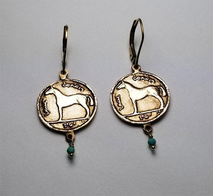 Irish Coin Lever Back Earrings - Tempi Design Studio