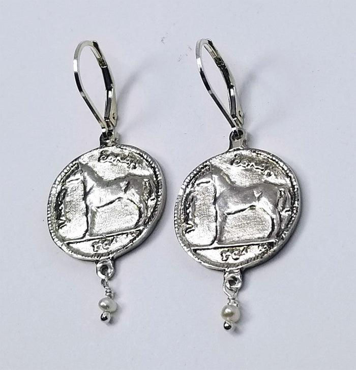 Irish Coin Lever Back Earrings - Tempi Design Studio