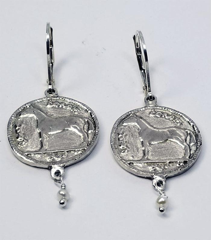 Irish Coin Lever Back Earrings - Tempi Design Studio