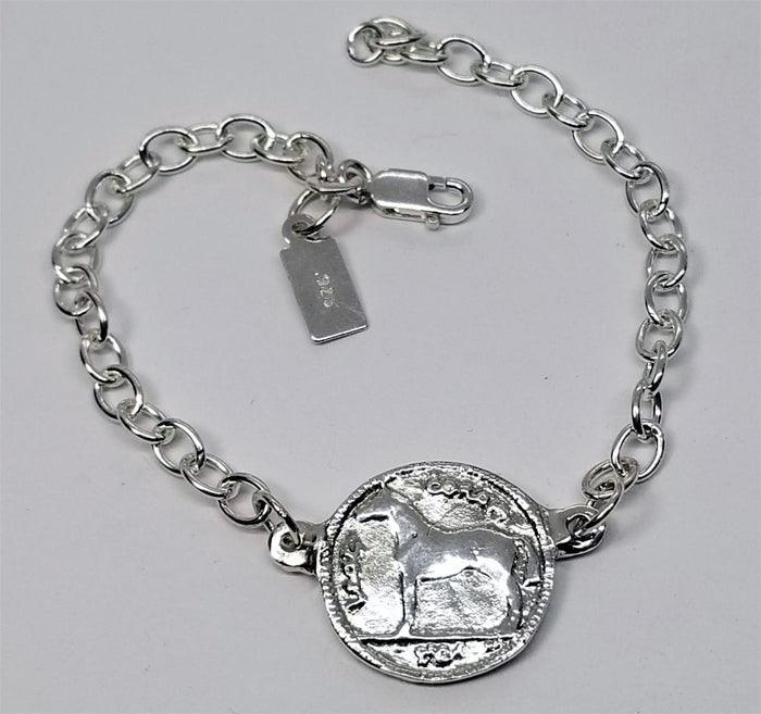 Irish Coin on Sterling Link Bracelet - Tempi Design Studio