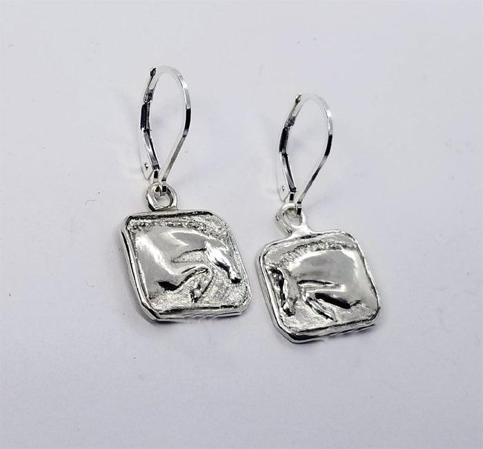 Jumper Horse Profile Lever Back Earrings