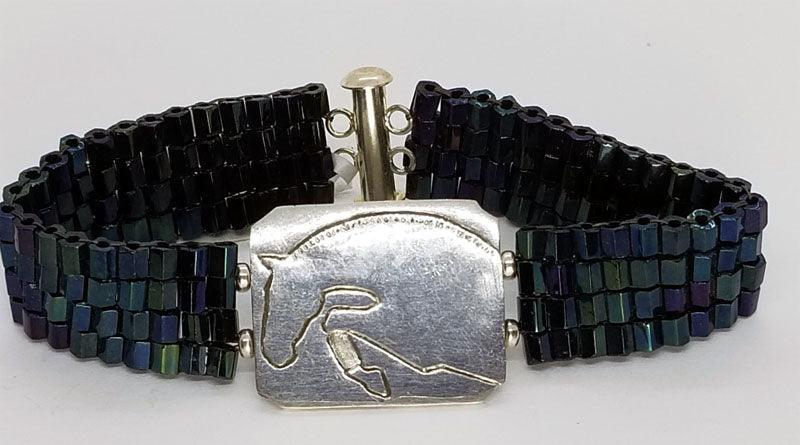 Jumper Profile Large on Woven Bead Bracelet - Tempi Design Studio