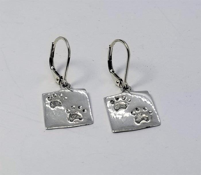 Paw Print Lever Back Earrings - Tempi Design Studio