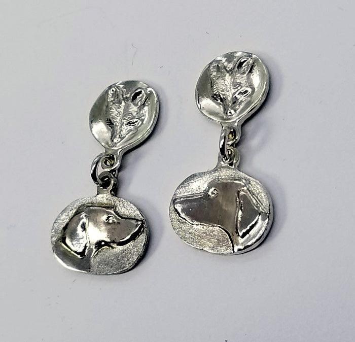 Petite Fox and Hound Stud Earrings