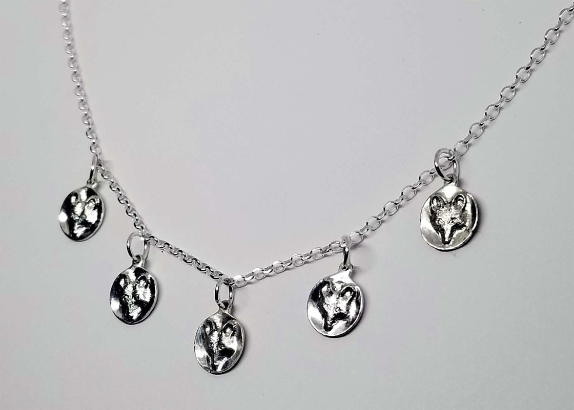 Petite Fox Charms on a Sterling Chain Necklace - Tempi Design Studio