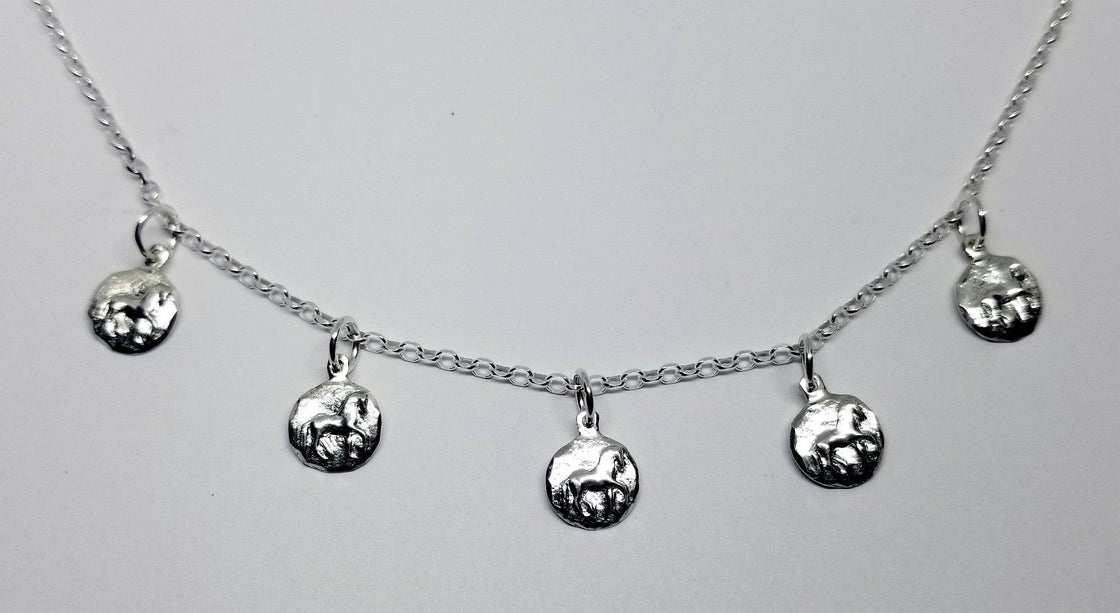 Petite Piaffe Charms on Sterling Chain Necklace - Tempi Design Studio