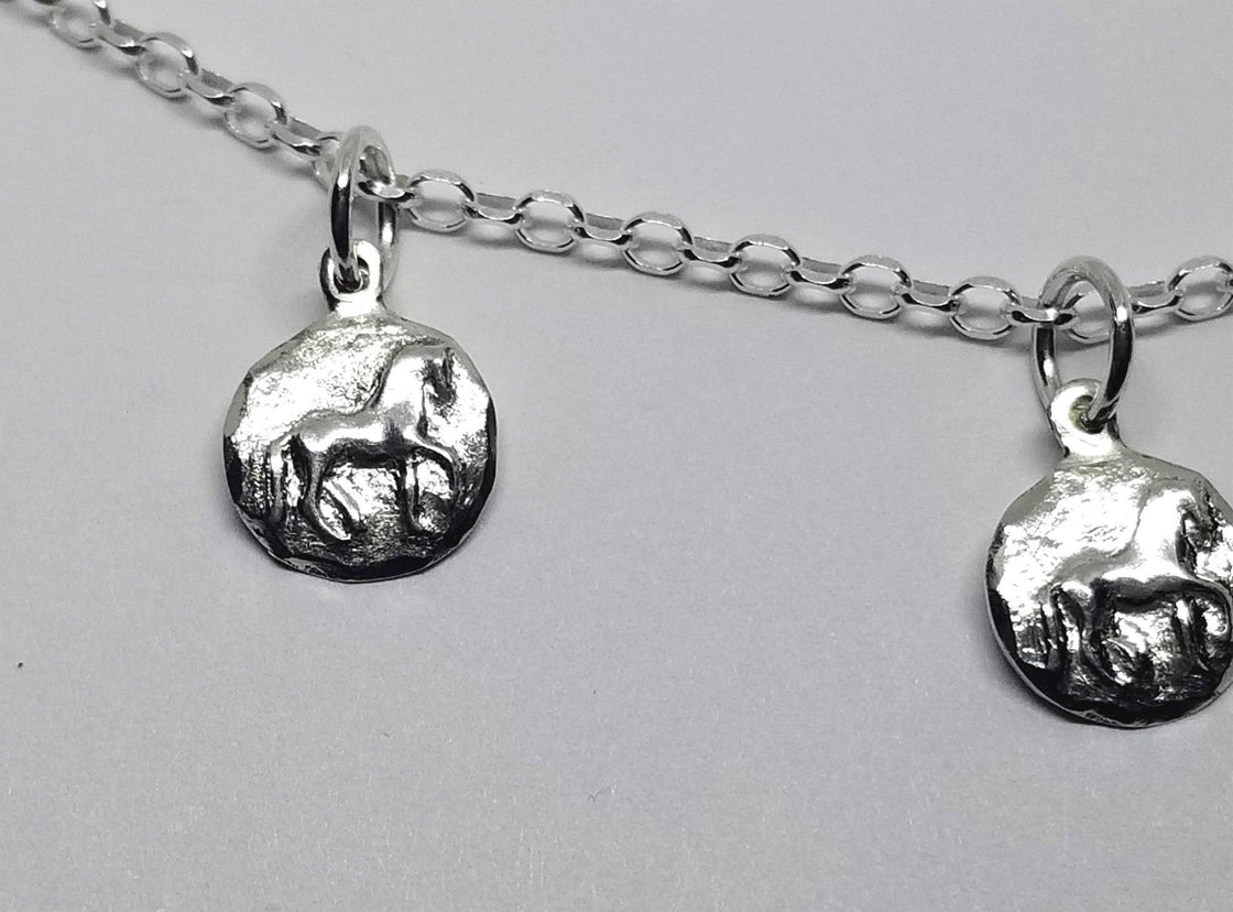 Petite Piaffe Charms on Sterling Chain Necklace - Tempi Design Studio