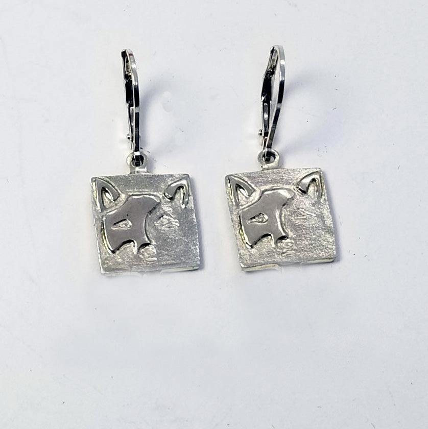 Phantom Fox lever Back Earrings - Tempi Design Studio