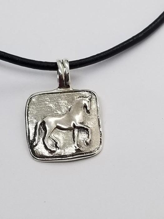 Piaffe Horse Medium Squared Pendant - Tempi Design Studio