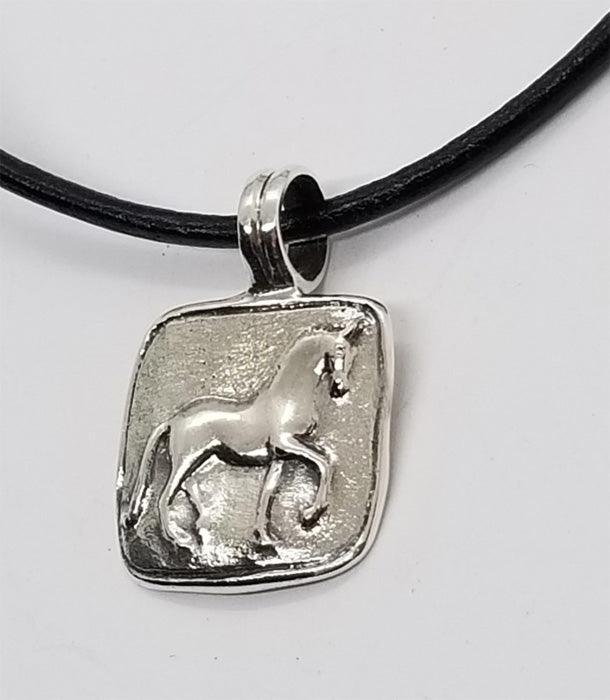 Piaffe Horse Medium Squared Pendant - Tempi Design Studio