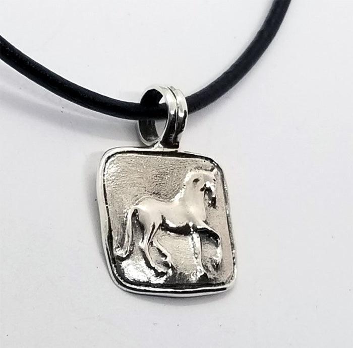 Piaffe Horse Medium Squared Pendant - Tempi Design Studio