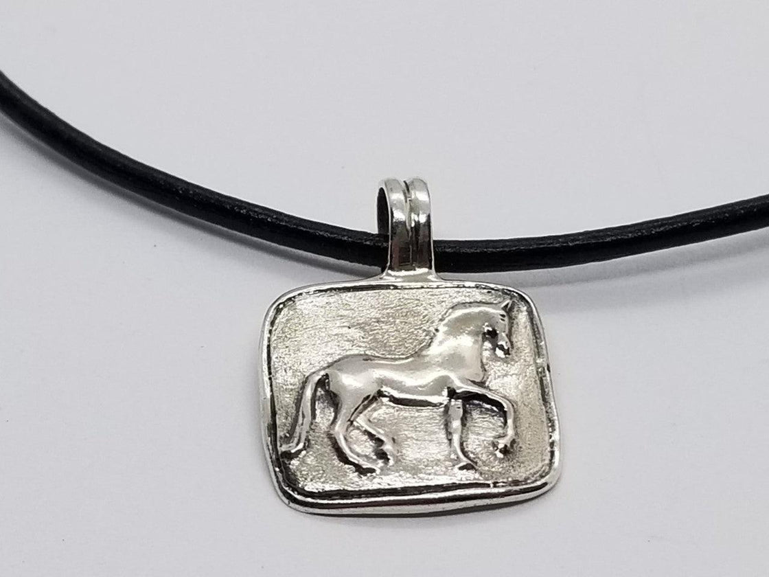 Piaffe Horse Medium Squared Pendant - Tempi Design Studio