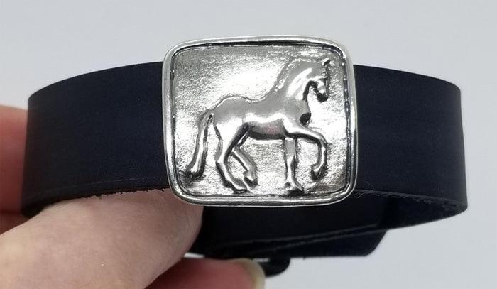 Piaffe Squared Slide on Leather Cuff Bracelet - Tempi Design Studio
