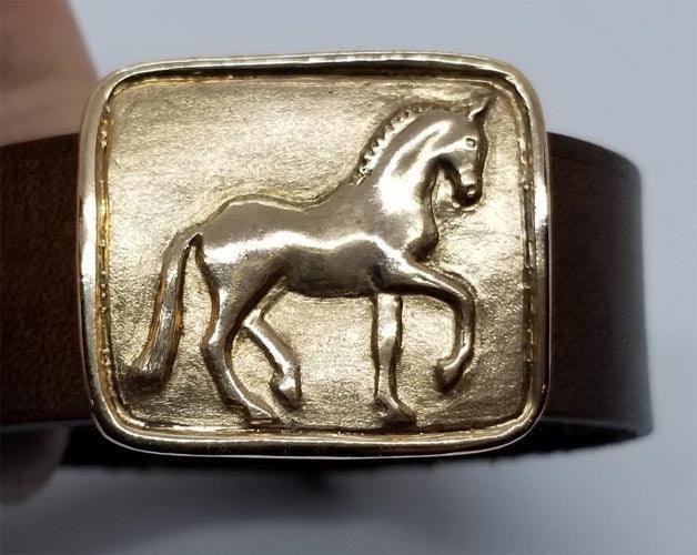Piaffe Squared Slide on Leather Cuff Bracelet - Tempi Design Studio