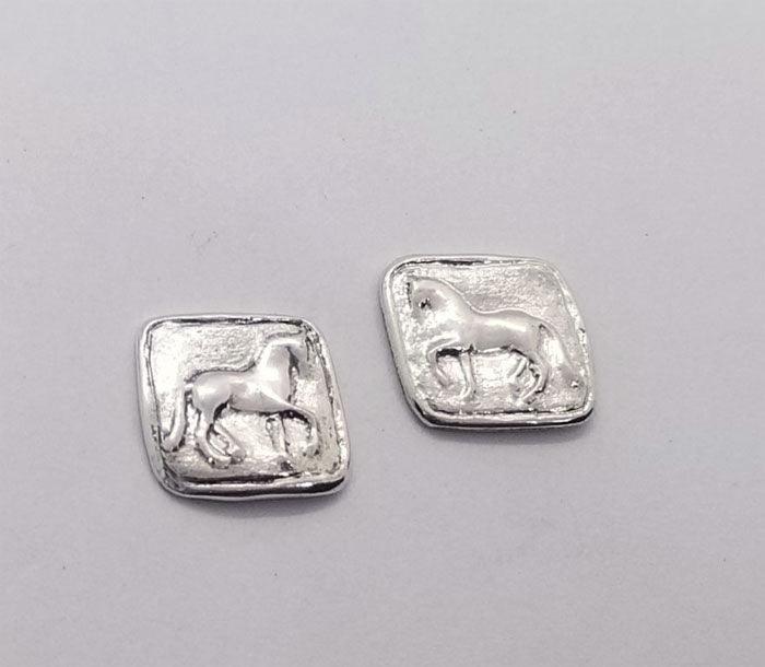 Piaffe Squared Stud Earring OR Piaffe Squared Stud Earring with Fresh Water Pearl Drop - Tempi Design Studio