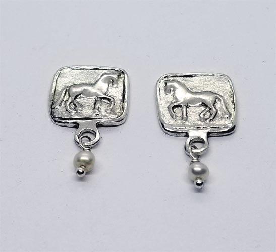 Piaffe Squared Stud Earring OR Piaffe Squared Stud Earring with Fresh Water Pearl Drop - Tempi Design Studio