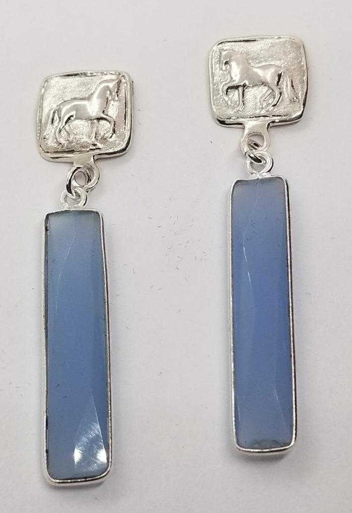 PiaffeHorse Stud Earring Squared with Framed Gem Drops