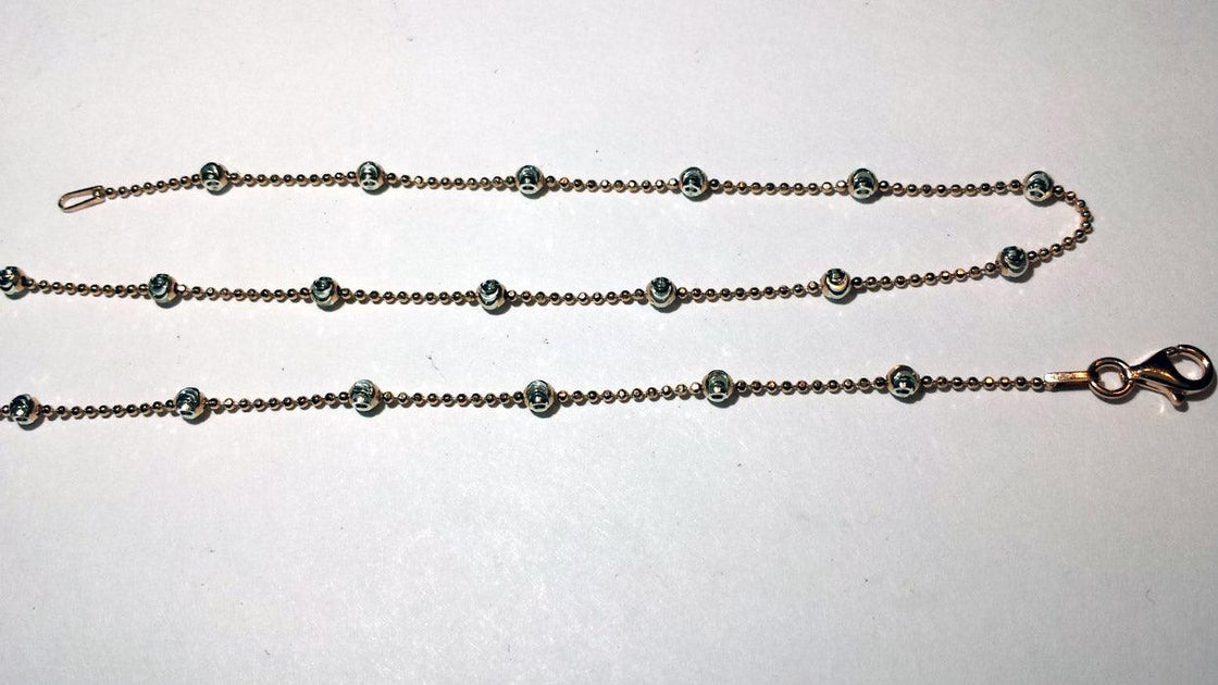 Rose over Sterling Chain with Sterling Bead Stations - Tempi Design Studio