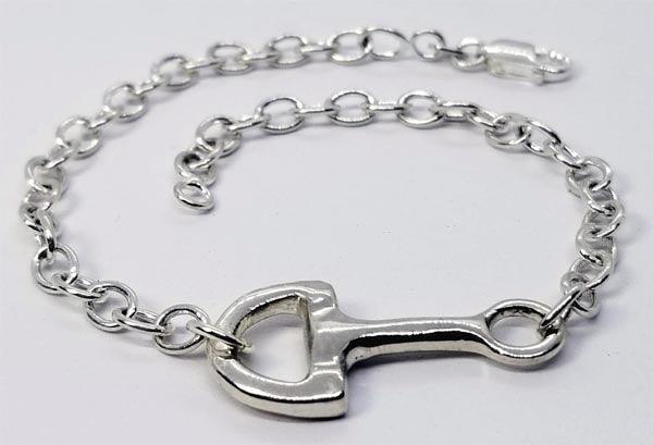 Snaffle Bit with Sterling Link Bracelet, Medium