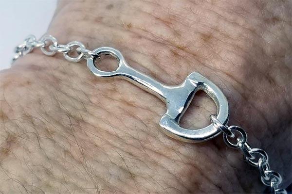 Snaffle Bit with Sterling Link Bracelet, Medium - Tempi Design Studio