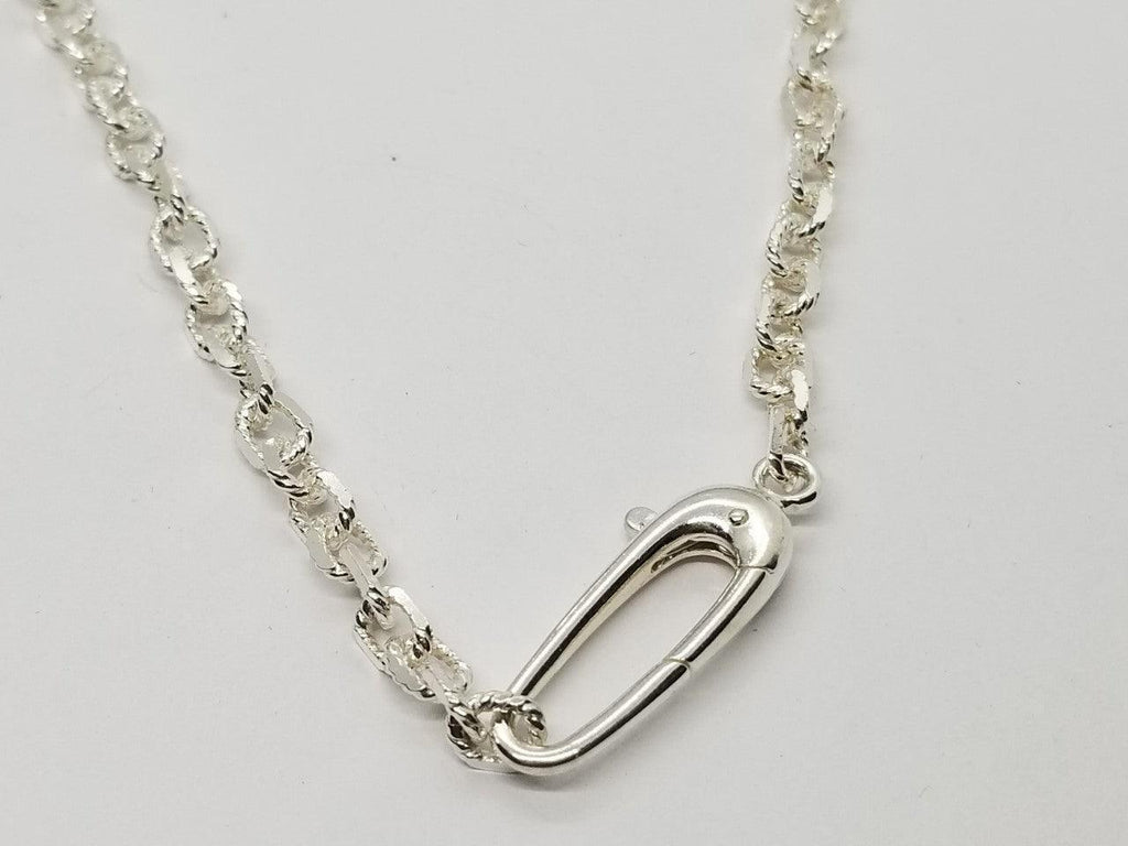Sterling and Diamond cut Sterling Designer Chain