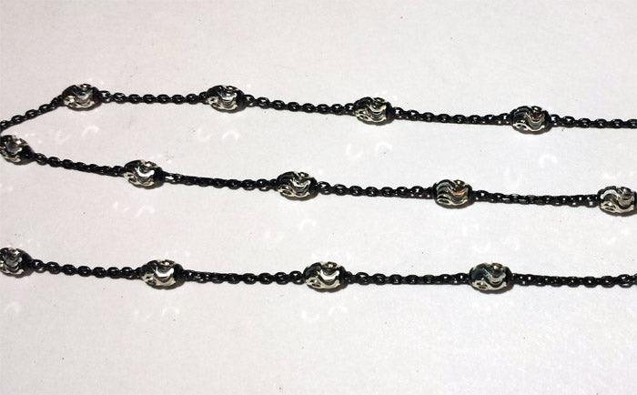 Sterling Bead Stations on  Black Rhodium Chain